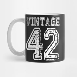 Vintage 42 1942 2042 T-shirt Birthday Gift Age Year Old Boy Girl Cute Funny Man Woman Jersey Style Mug